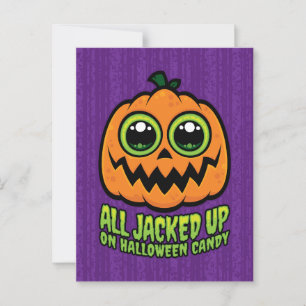 Carte Postale Tout arrêté sur Halloween Candy drôle Citrouille