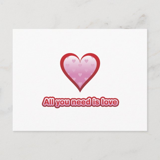 Carte Postale Tout ce dont vous avez besoin est l'amour (Devant)