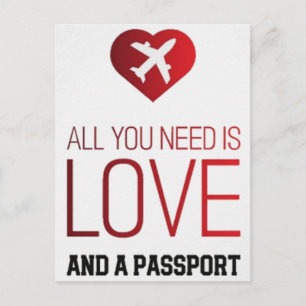 Carte Postale tout ce dont vous avez besoin est l'amour et le pa