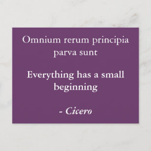 Carte Postale Tout commence petit - Cicero citation