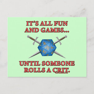 Carte Postale Tout est amusant et jeux jusqu'à ce que quelqu'un 