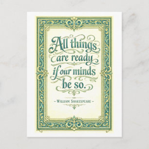 Carte Postale "Tout est prêt" Shakespeare