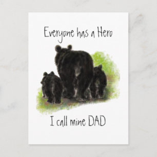 Carte Postale Tout le monde a un Héros, le mien s'appelle Papa, 