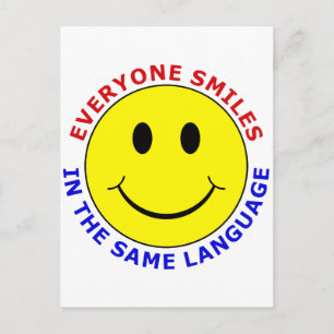 Carte Postale Tout Le Monde Sourit Dans La Même Langue