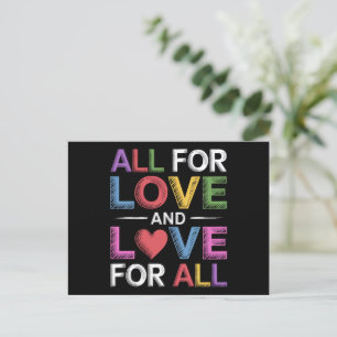 Carte Postale Tout Pour L'Amour Et L'Amour Pour Tous Les Mois De