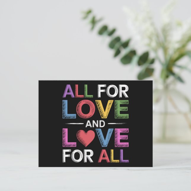 Carte Postale Tout Pour L'Amour Et L'Amour Pour Tous Les Mois De (Debout devant)
