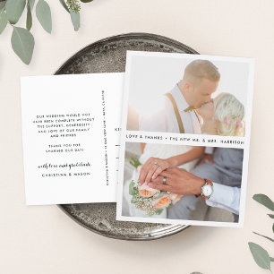 Carte Postale Tout simplement indiqué Merci photo Mariage