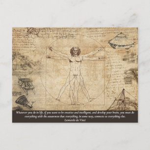 Carte Postale Toute couleur / Texte Vitruvien Homme Leonardo da 