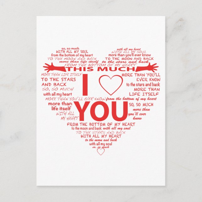 Carte Postale Toutes les façons dont je t'aime (Devant)