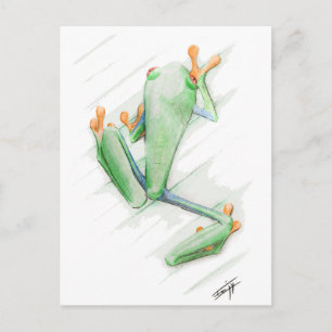 Carte Postale Toxic Frog - drawing water color painting