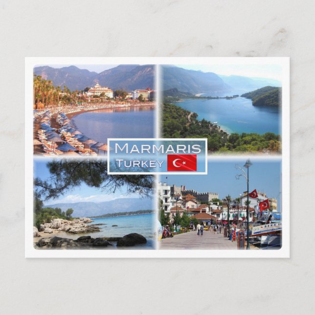 Carte Postale TR Marmaris - Plage d'Icmeler - Lagon Bleu d'Olude (Devant)
