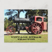 Tracteur à vapeur vintage - En couleur.