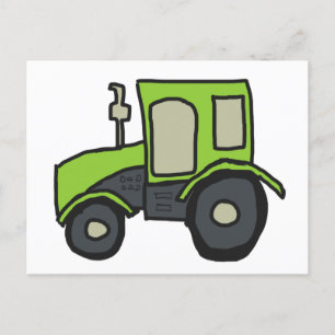 Carte Postale Tracteur agricole vert