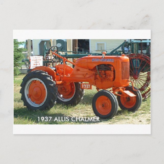 CARTE POSTALE TRACTEUR ALLIS CHALMER 1937 (Devant)