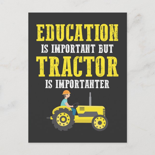 Carte Postale Tracteur Camionnette agricole Éducation Agricultur (Devant)