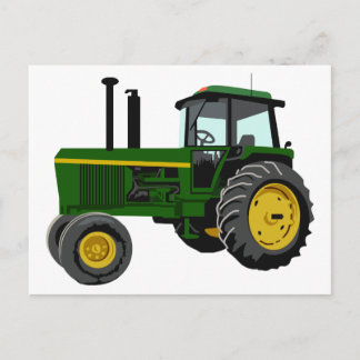 Carte Postale Tracteur vert