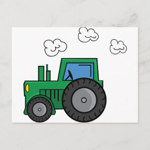 Carte Postale Tracteur vert