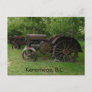 Carte Postale Tracteurs de roues en métal antique