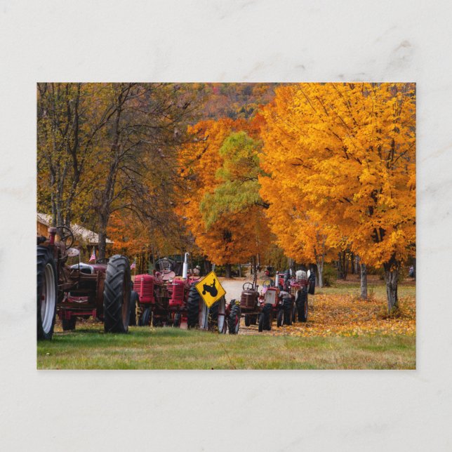 Carte Postale Tracteurs du New Hampshire à l'automne (Devant)