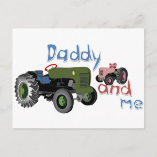 Carte Postale Tracteurs filles Daddy et Me