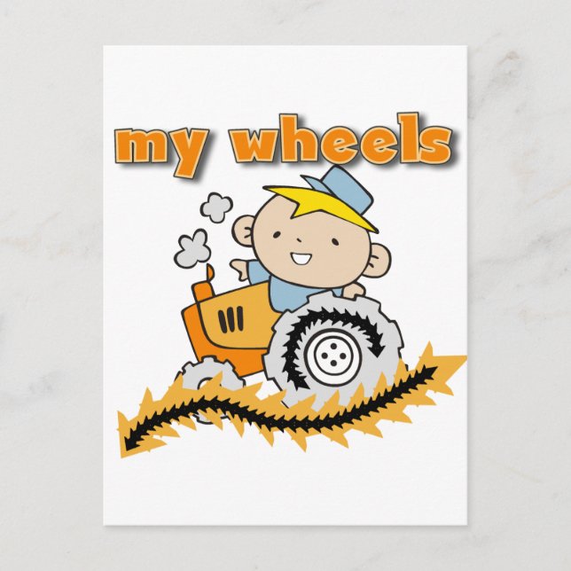 Carte Postale Tractor My Wheels Tshirts et cadeaux (Devant)