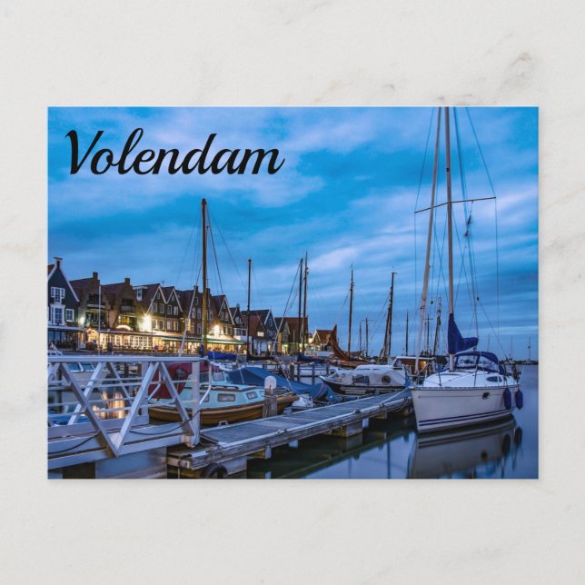 Carte postale traditionnelle de la ville de pêche (Devant)