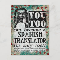 Carte postale Traducteur Espagnol - Funny Vintage