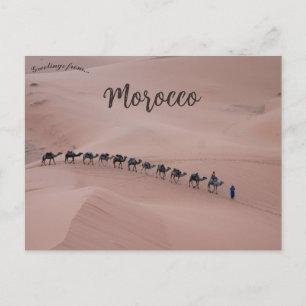 Carte Postale Train à chameaux à Merzouga Maroc