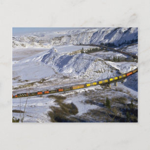 Carte Postale Train à grains, Alberta, Canada Hiver