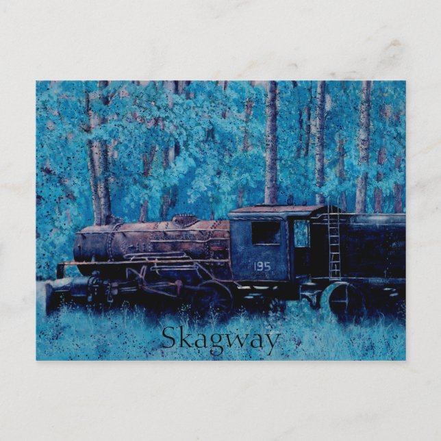 Carte Postale Train à locomotive à vapeur historique à Skagway e (Devant)