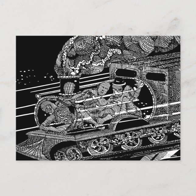 CARTE POSTALE TRAIN À VAPEUR (Devant)