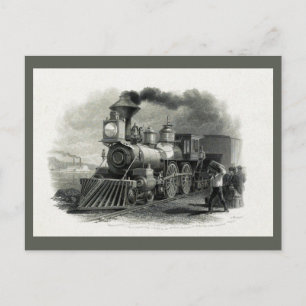 Carte Postale Train à vapeur de locomotive vintage 