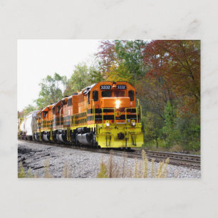 Carte Postale Train d'automne en couleur