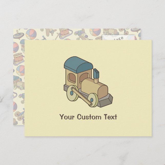 Carte Postale Train de jouets (Devant / Derrière)