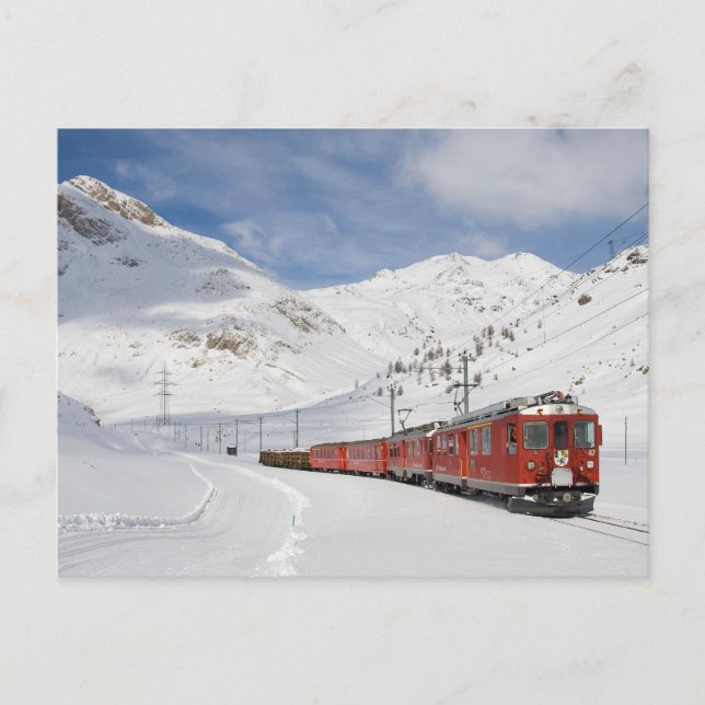 Carte Postale Train local sur la ligne du Bernina Suisse (Devant)