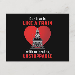 Carte Postale Train Locomotive Trains Chemin de fer Funny Cadeau
