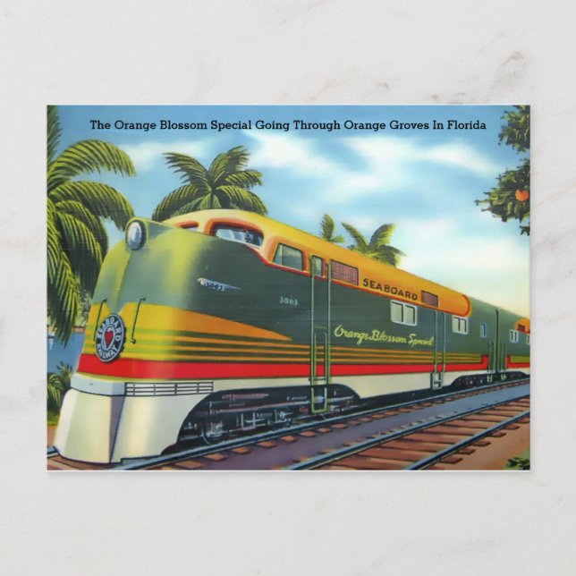 Carte Postale Train Spécial Fleur d'Orange de Floride édition 19 (Devant)