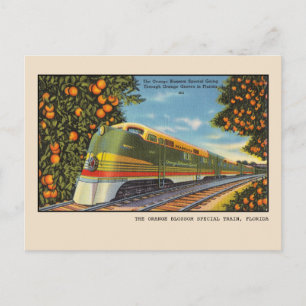 Carte Postale Train spécial vintage Fleur d'Orange de Floride