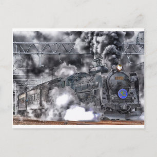 Carte Postale Train Steam Railroad Steampunk Engine Destinée