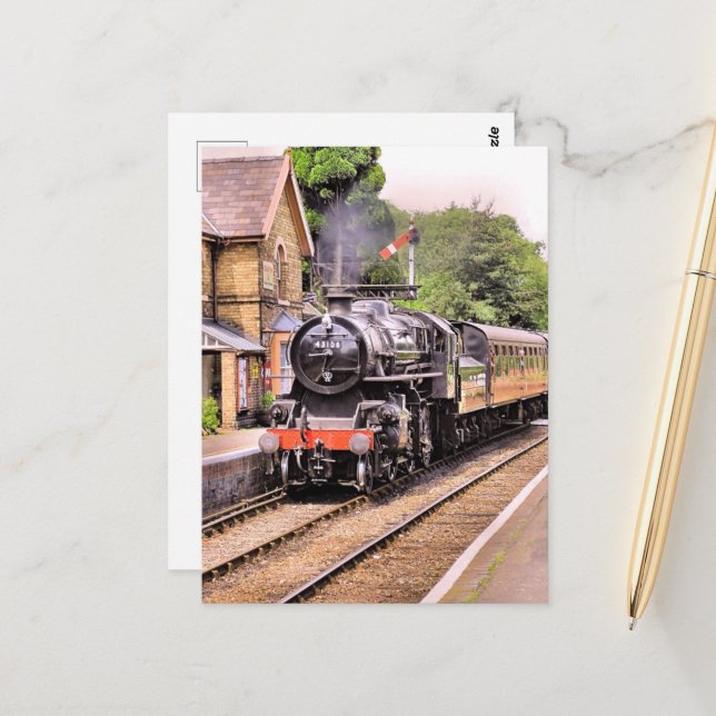 CARTE POSTALE TRAINS À VAPEUR (Devant/Arrière en situation)