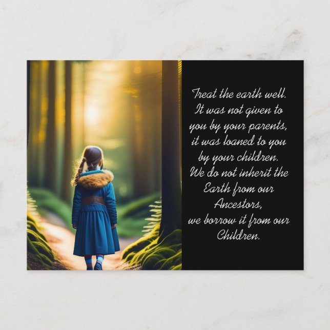 Carte Postale Traitez bien la Terre | Forest Girl (Devant)