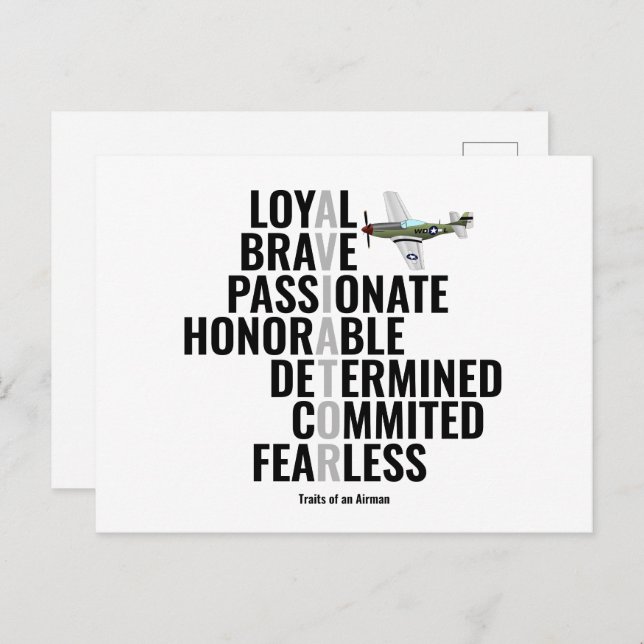 Carte Postale Traits d'un aviateur (Devant / Derrière)