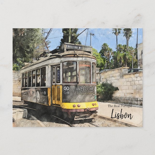 Carte postale Trams de Lisbonne (Devant)