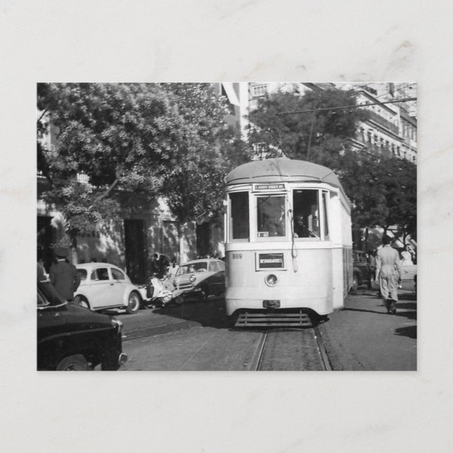 Carte Postale Tramway de Lisbonne Portugal 1961 (Devant)