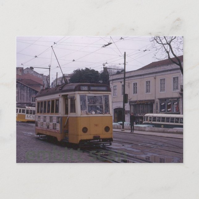 Carte postale tramway de Lisbonne Portugal 1969 (Devant)