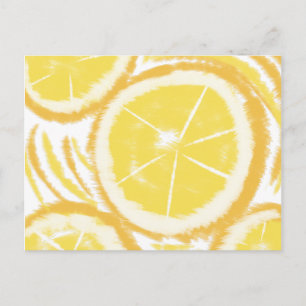 Carte Postale Tranche de citron vert tie dye abstrait