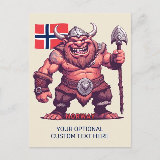 Carte Postale Tranche norvégienne de texte personnalisé (Devant)
