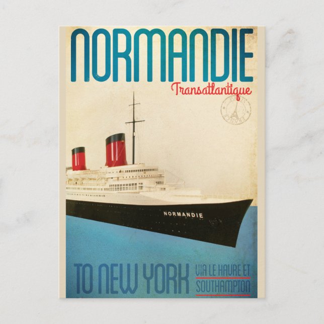 Carte postale Transatlantique vintage (Devant)