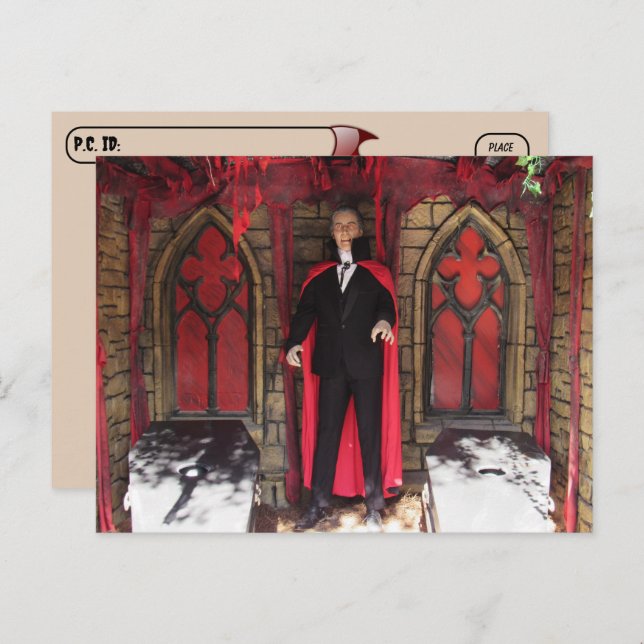 Carte Postale Transfert postal - Monstre Vampire / Halloween (Devant / Derrière)