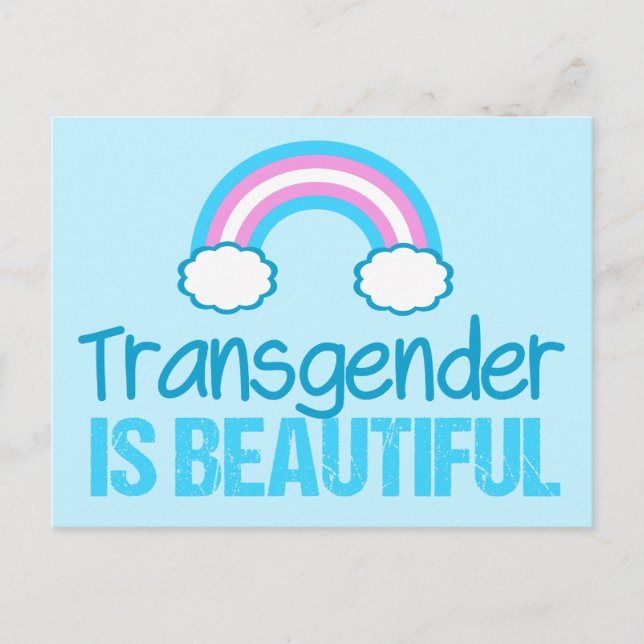 Carte Postale Transgenre est une belle fierté arc-en-ciel (Devant)